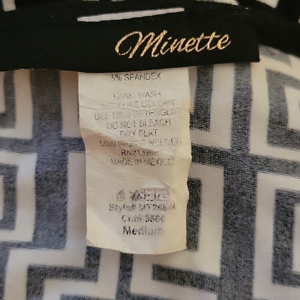 3/$30 MINETTE Monochrome Monogram Scoop Neck Festival Bodysuit - Picture 5 of 8
